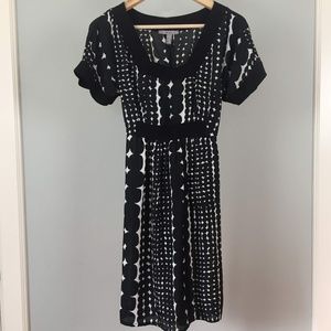Mango Black and White Printed Dress